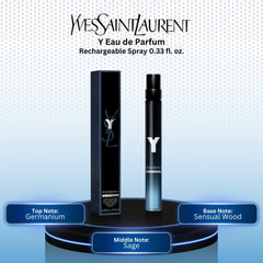 YSL Y mini spray ginger note for a zesty opening