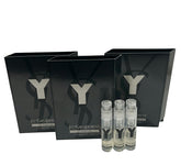Yves Saint Laurent Y Men sample parfum vial close-up for on-the-go scent trial.