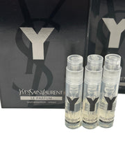 YSL Y Men LE PARFUM travel vial image highlighting compact size.