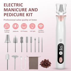 ZABOUL drill kit with 10-bit set for gel, acrylic and nail shaping.