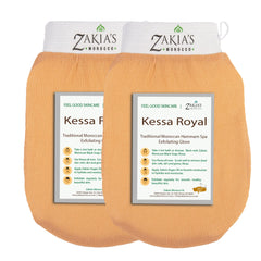 Zakia's Morocco Original Kessa Glove beige pack front – compact exfoliation for smoother skin at home.