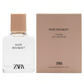 Zara Nude Bouquet perfume bottle closeup, showcasing an elegant floral design for daily wear.