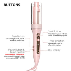 Zavarea ceramic barrel with negative-ion coating reduces frizz and adds shine.