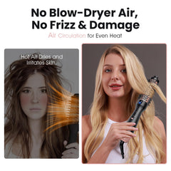 zavarea Thermal Brush in use delivers smooth, frizz-reducing styling.