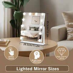 ZBOCAI vanity mirror on a desk setup with compact, stylish lighting