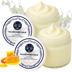 zdiwond grass fed tallow honey balm jar closeup showing creamy unscented moisturizer for face and body