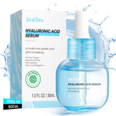 ZealSea hyaluronic serum bottle closeup—hydration boost for radiant skin.