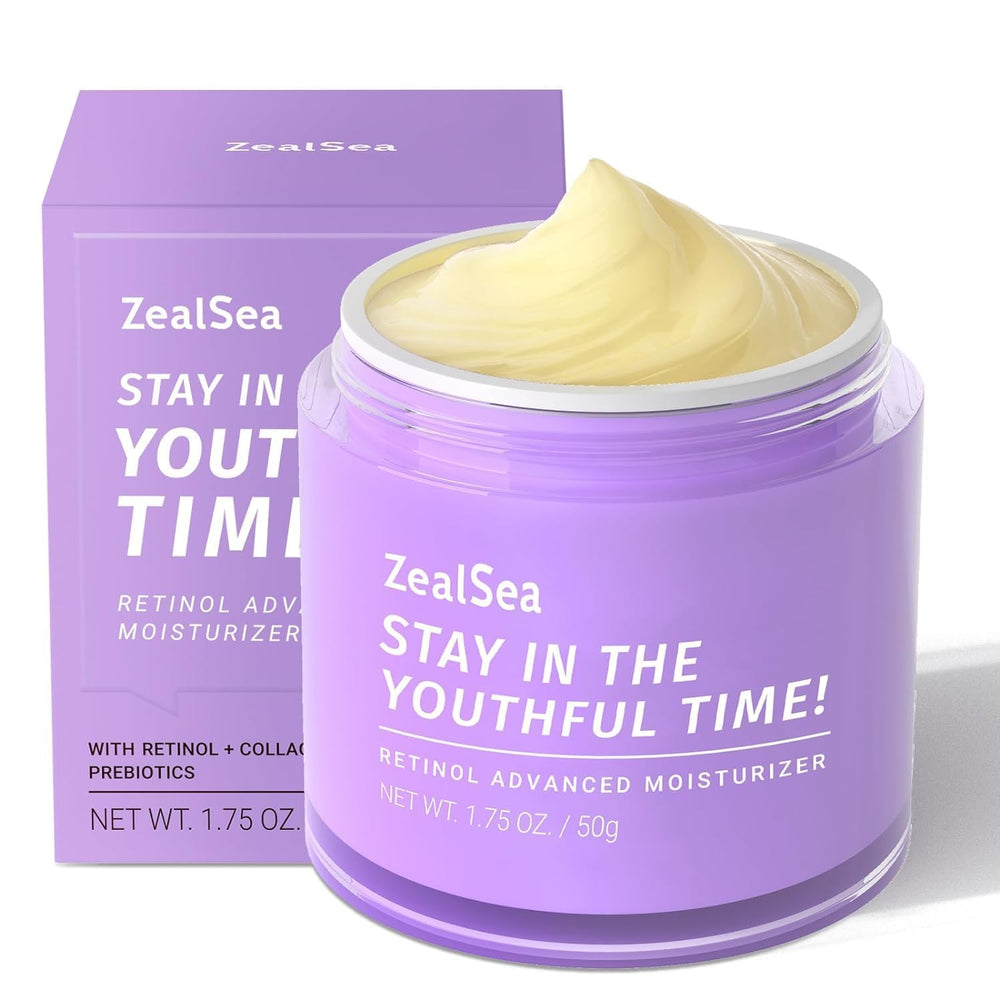 ZealSea Retinol Cream bottle closeup highlighting anti aging formula benefits