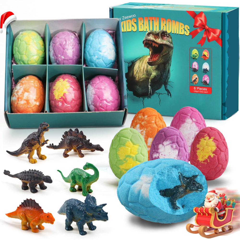 Zeewoo bath bombs six-pack gift box ready for stocking stuffers and bath time fun.