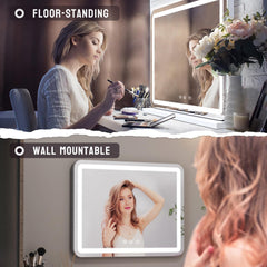 ZL ZELing vanity mirror shows three color modes for versatile makeup lighting.