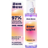 Zen Dew Star Light serum bottle closeup highlights hydrating snail mucin for glowing skin