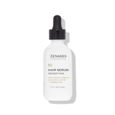 Zenagen Densifying Hair Serum bottle pour for fine hair showing smooth application