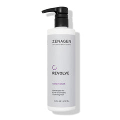 Zenagen Revolve conditioner bottle front shows lightweight scalp conditioning for comfort.