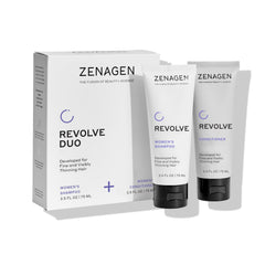 Zenagen Revolve travel shampoo for women bottle ready for travel, lightweight cleansing.