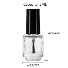 ZENFUN glass refillable bottle with leakproof cap for nail polish and paints