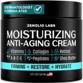 Zenolio Labs Mens Face Moisturizer packaging shows day and night bottle for all-day hydration