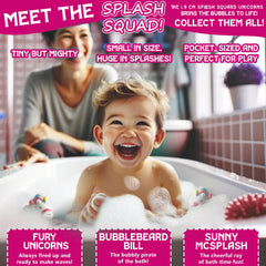 ZenseMe colorful foams image demonstrates safe, non-staining bath time play.