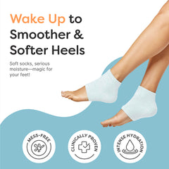 ZenToes heel gel liner closeup highlighting vitamin E, jojoba and olive oil benefits.