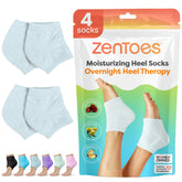 ZenToes moisturizing sleep socks in open-toe view for overnight heel hydration.