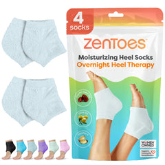 ZenToes moisturizing sleep socks in open-toe view for overnight heel hydration.