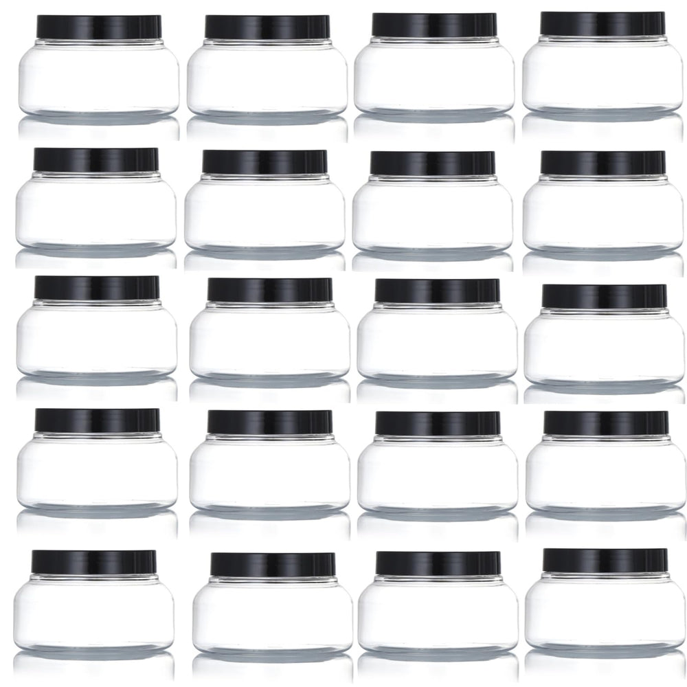Zentriqlla 24-pack plastic jars with clear bodies for organized storage.