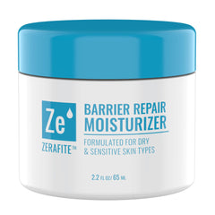 ZERAFITE Barrier Repair bottle closeup showing easy daily hydration with a pump