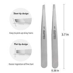 ZERNBER slant-tip tweezers 2-pack ideal for eyebrow shaping and contouring.