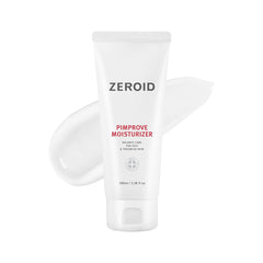 ZEROID Pimprove moisturizer bottle highlighting oil-control formula for shine-free skin