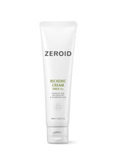 ZEROID Richenic Cream jar close-up shows creamy texture for dry skin relief.