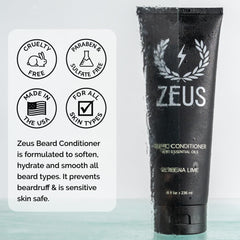 ZEUS Beard Conditioner Wash dispensing nickel-sized amount for even coverage
