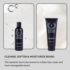 ZEUS beard wash set conditioner bottle for daily moisture and softness