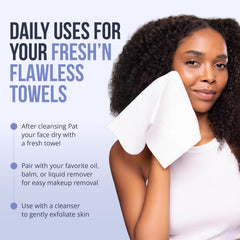 Zev Fresh’n Flawless ultra-soft viscose towel offers gentle cleansing for sensitive skin.