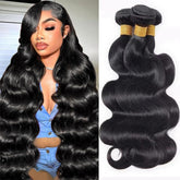 ZGWG body wave bundles 18 inch natural black display silky texture for daily wear