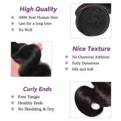 ZGWG body wave bundles 20 inch natural black showcase versatile length for styling
