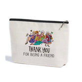 ZHAMEN N makeup bag front view highlights durable waterproof fabric and cheerful design.