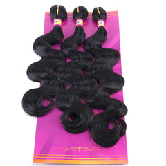 Zhenlisi body-wave synthetic hair weave 16 inch bundle for an affordable full-headed look