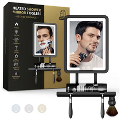 ZHENYEMEI heated fogless shower mirror with light provides clear shaving in steam