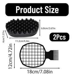 ZHLKHIOP curl sponge with stainless steel needle brush for scalp massage.