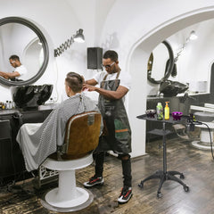 ZHOOGE salon tray cart angled view shows large top and bottom trays for tools.
