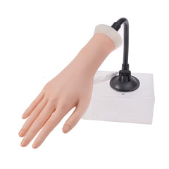 ZhuoYi right practice hand with holder shows adjustable angles for acrylic nail demonstrations