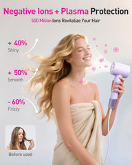 Zibtes high-speed hair dryer ionic plasma tech reduces frizz and boosts shine.