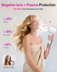 Zibtes high-speed hair dryer side view shows lightweight, daily-use design