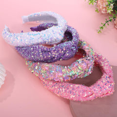 Zifengcer sequin headbands purple pink white rainbow for everyday wear.