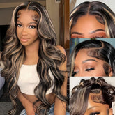 Zihomha 30-inch ombre lace front wig front view showing natural hairline for daily wear