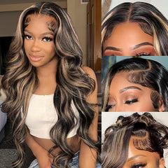 Zihomha 30-inch ombre lace front wig front view showing natural hairline for daily wear