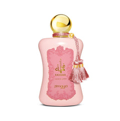 Zimaya Fatima Pink Pour Femme bottle front view evokes floral elegance for daily wear