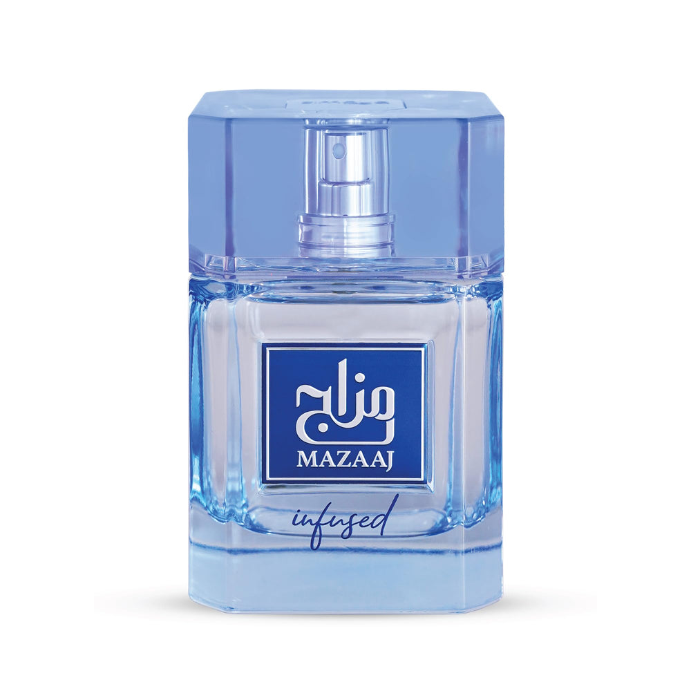 Zimaya Mazaaj Eau de Parfum bottle, sleek design for confident daytime wear.