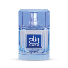 Zimaya Mazaaj Eau de Parfum bottle, sleek design for confident daytime wear.