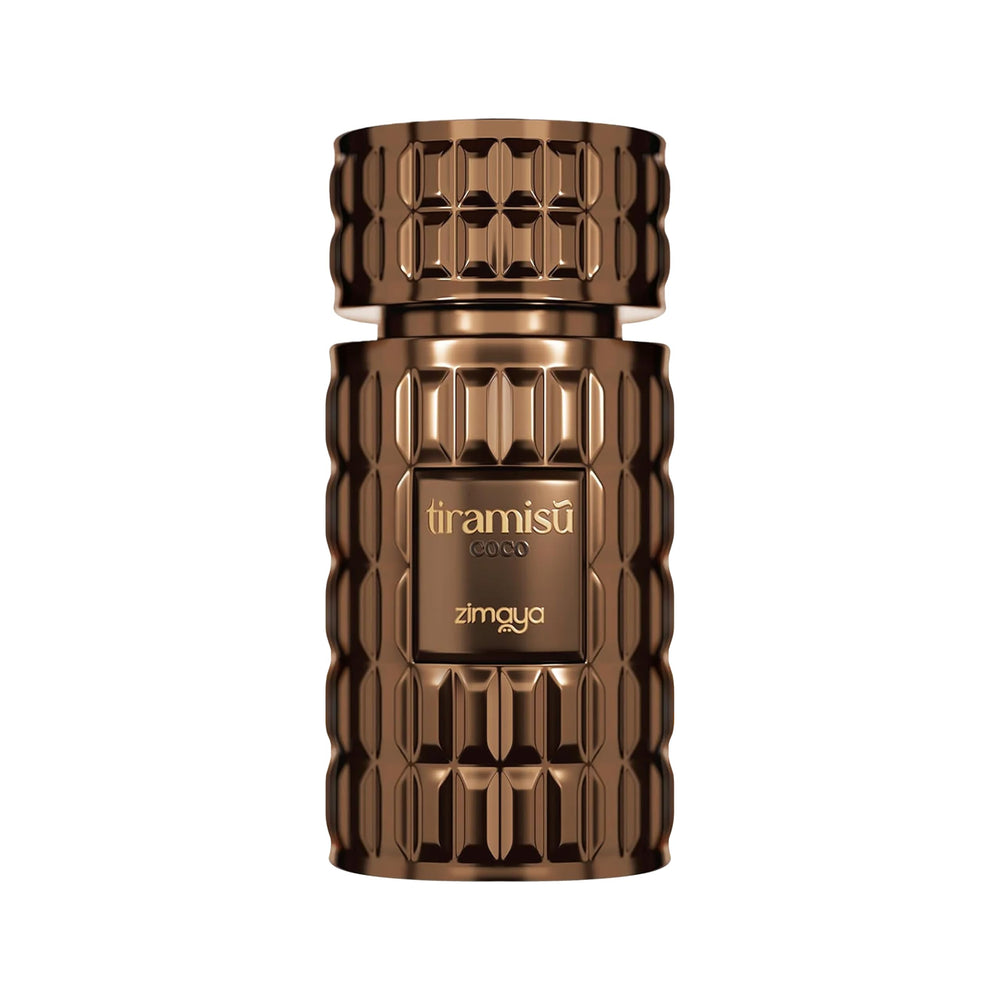 Zimaya Tiramisu Coco bottle showcases warm gourmand aroma for cozy evenings.