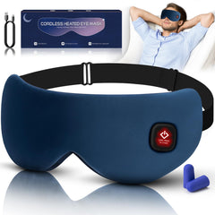 Zinpaza cordless heated eye mask packaging highlights gift-ready design for restful nights.